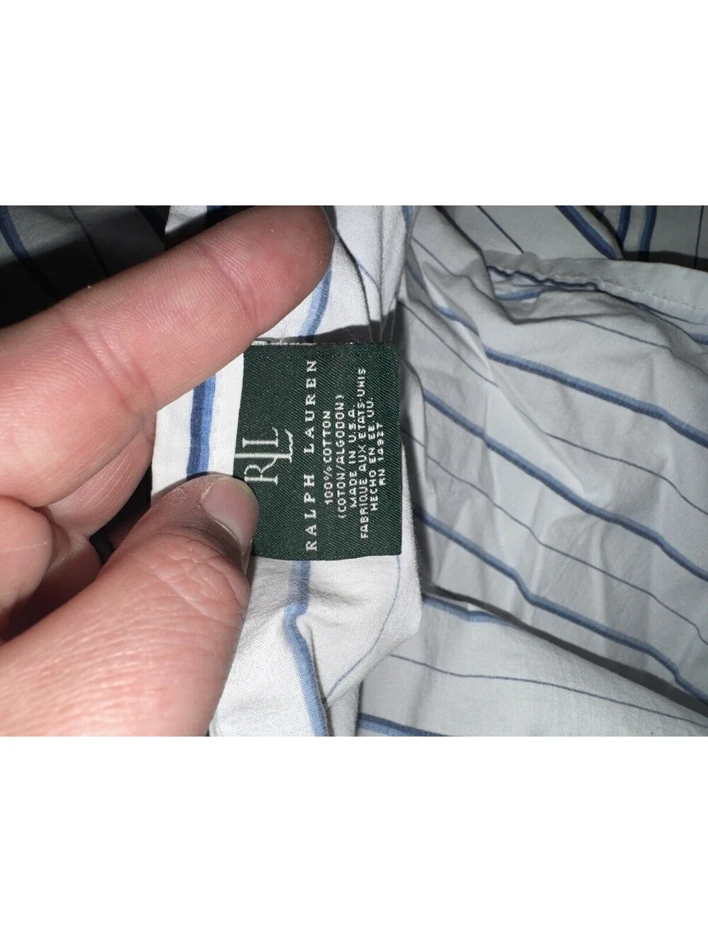 Ralph Lauren Jonquil Blue Porcelain Blue White Stripe Twin Sheet Sets